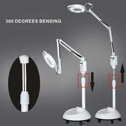 220V 3X Circline LED lampada lente d'ingrandimento Cold Ligth Operation Floor Shadowless Lamp Magnifier per salone di bellezza Nail Tattoo