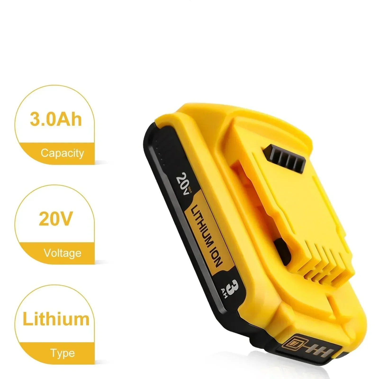 

18V/20V Battery 3.0Ah Li-ion Battery For Dewalt Max Tools DCB205 DCB206 DCB204 DCB200 DCB182 DCB180 DCB230 DCD DCF DCG Series