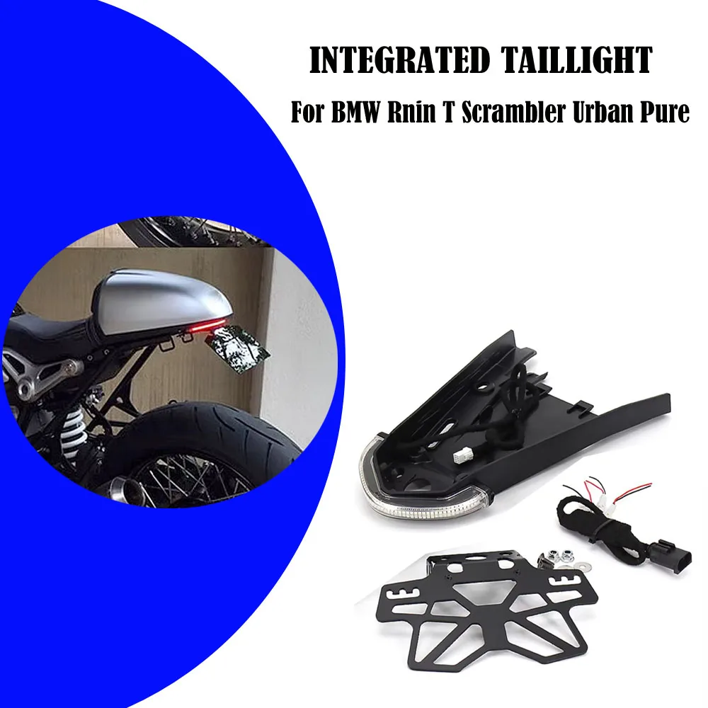 

For BMW RNINET R NINE T R NINET Urban GS Scrambler Pure Turn Signals Brake Tail Light License Plate Holder With LED Lamp
