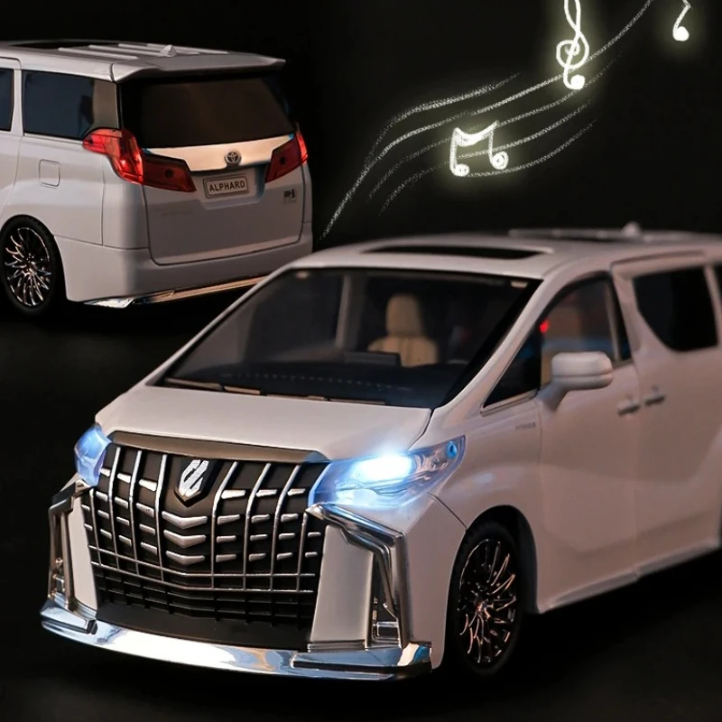 1:24 Alphard Key Control Alloy Car Model Sound and Light Pull Back Children's Toy Collectibles Birthday gift