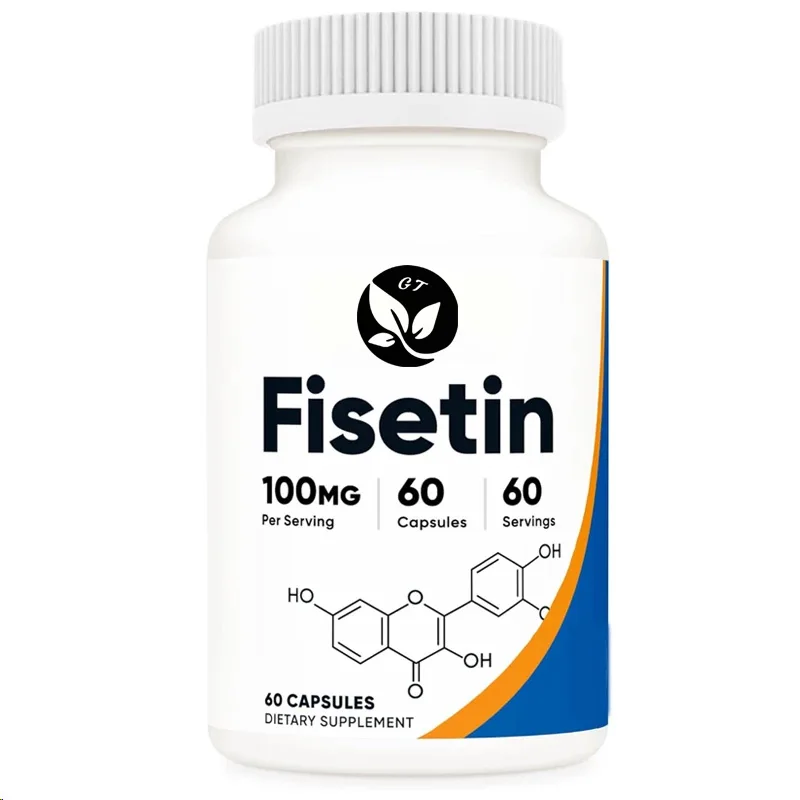 Fisetin Capsules 100mg, 60 Capsules - Natural Polyphenol Antioxidant, Non Gmo, Gluten Free, Vegetarian Friendly Supplement