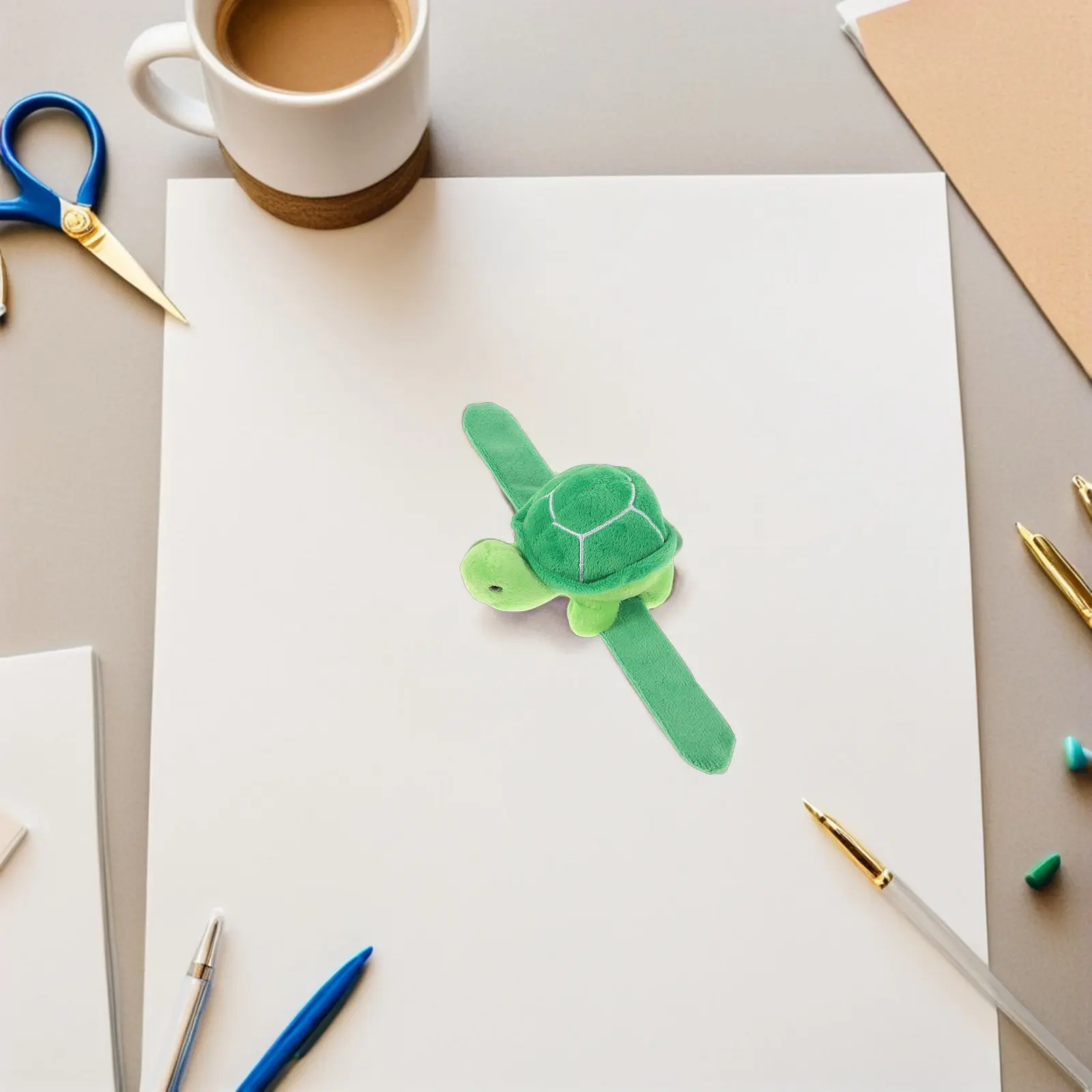 

4Pcs Turtle Slap Wristband Soft Stuffed Animal Snap Bracelet Comfortable Cute Party Favor Wristbands Snap Bracelet
