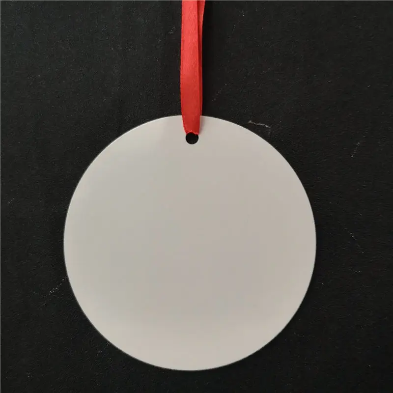 sublimation round aluminium christmas ornaments blank two sided printing thickness:1MM 30pcs/lot