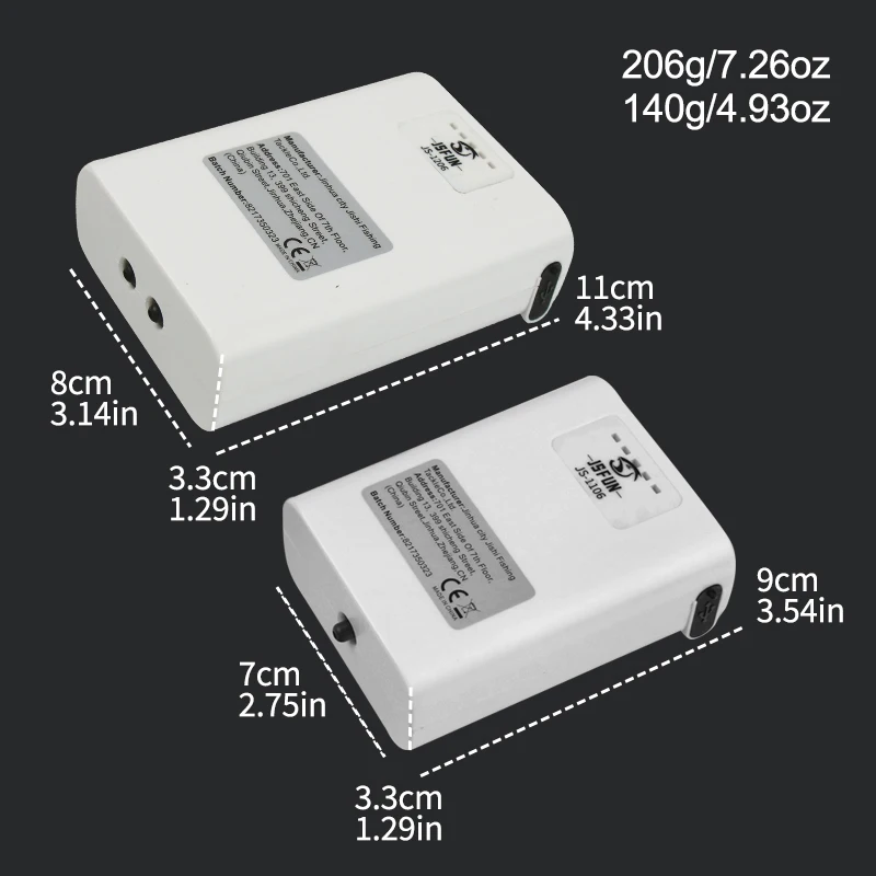 JSFUN USB-Aufladbare Fischbelüftungspumpe mit Batterieanzeige, tragbar für Lebendköder-Eimer, Aquarium und Fischbecken, 1/2 Auslass – Detail 3