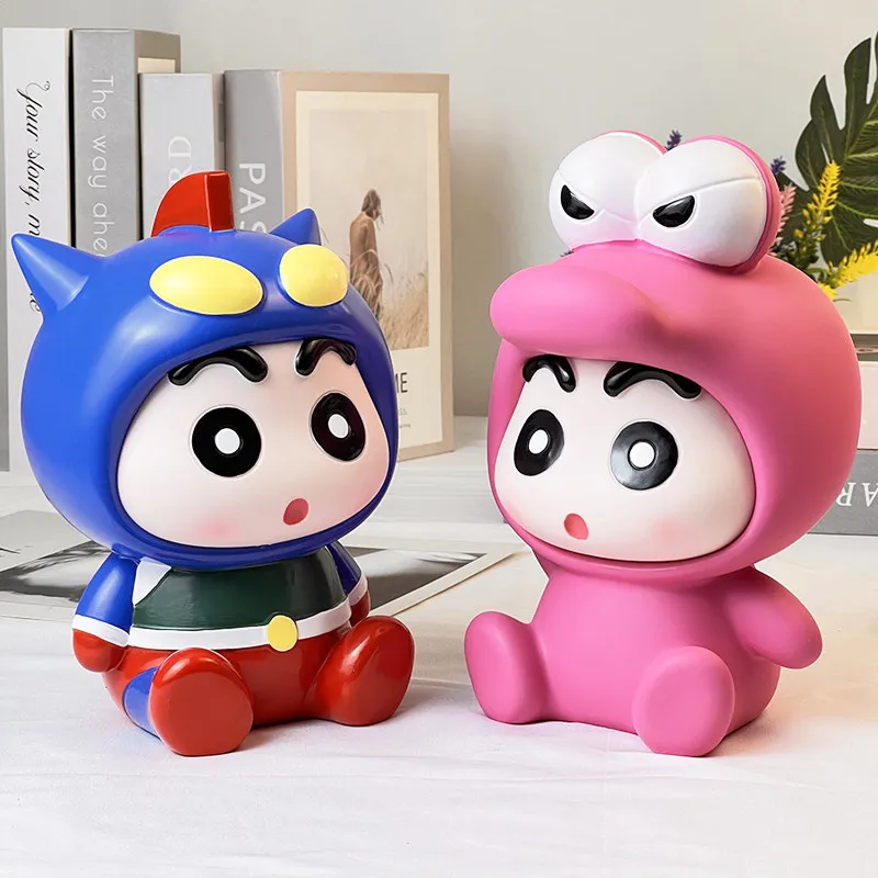 

Копилка Crayon Shin-Chan в стиле розового динозавра, милая, небьющаяся, большой вместимости, с возможностью извлечения, декор для рабочего стола, подарок для детей, мальчиков и девочек