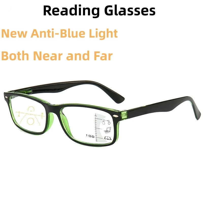 

Anti Blue Light Reading Glasses Fashion Old Women Men Clear Sqaure Phone Presbyopic Eyeglasses PC Legs Frame Eyewear