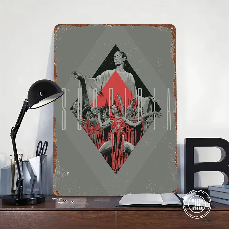 Suspiria Tinplate Poster Custom Wall Art Vintage Metal Signs Retro Tin Plaque for Garage Decoration Gaming Setup Decorations