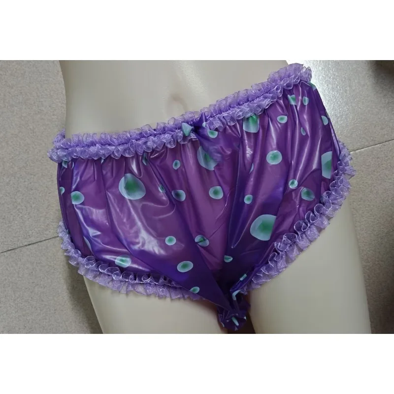 High Waist Lace Trim Transparent PVC Water Proof Leak Proof Soft Film Briefs Plus Size ABDL Panty Comfortable Breathable Premium