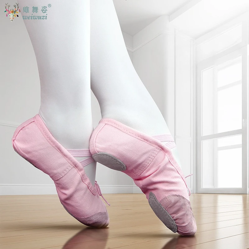 Girls Ballet Shoes Soft Sole Ballet Dance Slippers Children Kids Practise Ballerina Shoes Woman Dance Traning Shoes Yoga Shoes