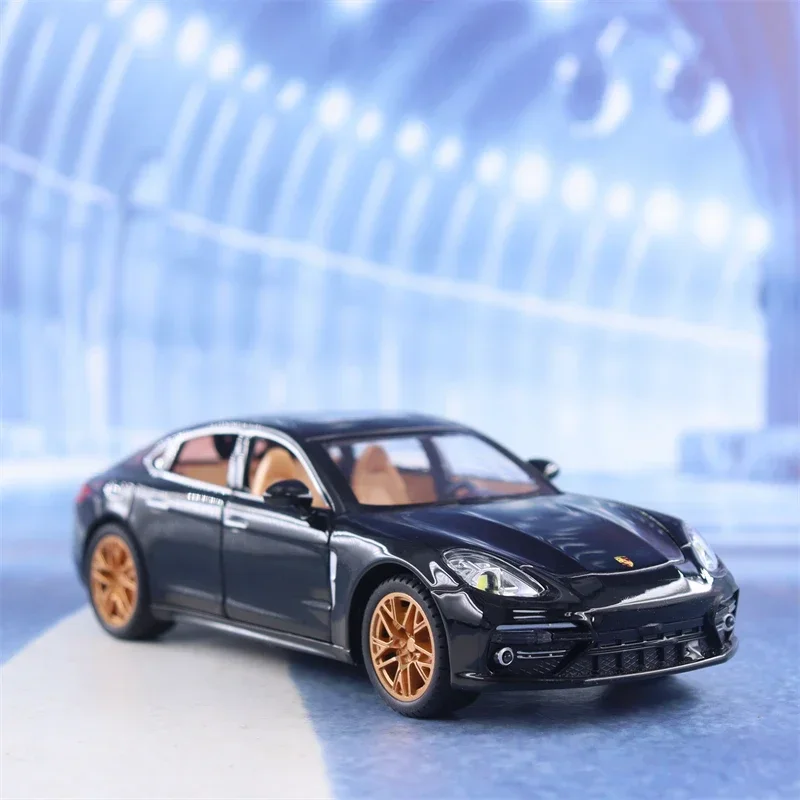 Modèle de voiture de sport Porsche Panamera en alliage métallique moulé sous pression, 1:24, son, lumière, nervure arrière, collection de jouets pour enfants, cadeaux, X57