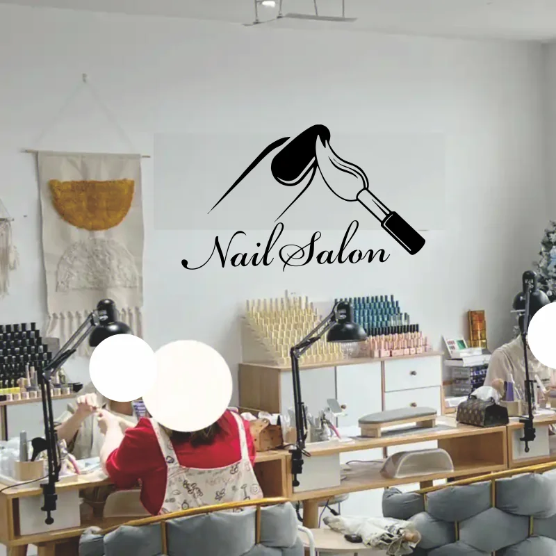 Interior Design With Wallpaper - Nail Salon Shop Wall Decal Manicure