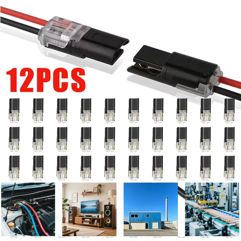 

12pieces 2 Pin Way Plug Car Waterproof Electrical Connector Wire Cable Automotive