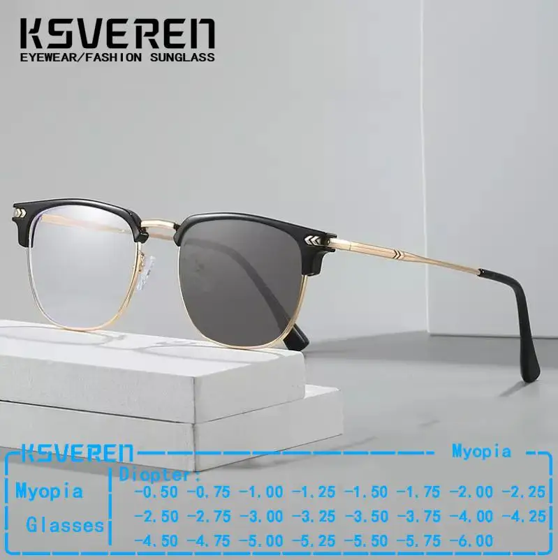 

Photochromic Optical Myopia Glasses Men Women Luxury Brand Square Eyeglasses Frames Prescription Glasses Fashion Sunlasses ﻿