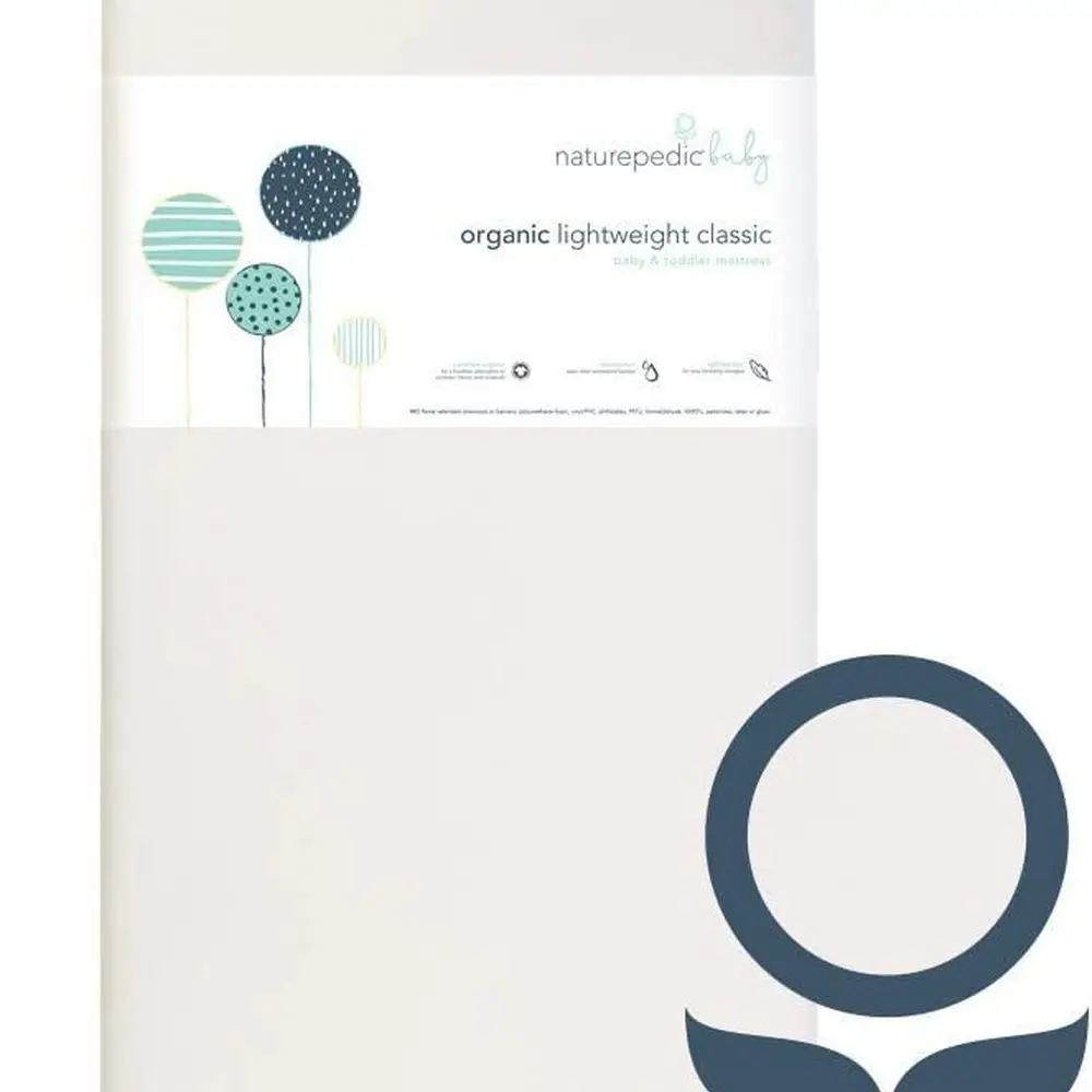 

Органический матрас для кроватки стандартного размера для младенцев и малышей — легкий, водонепроницаемый и нетоксичный