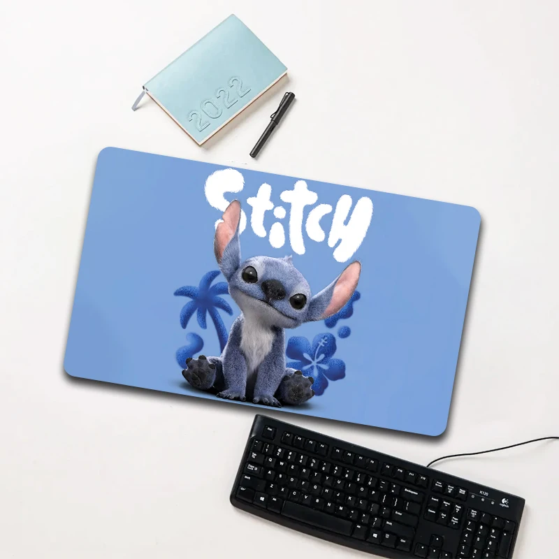 

Disney Lilo & Stitch Stitch Text Design Blue Mouse Pad Large Non-slip Waterproof Desk Mat for Laptop Office