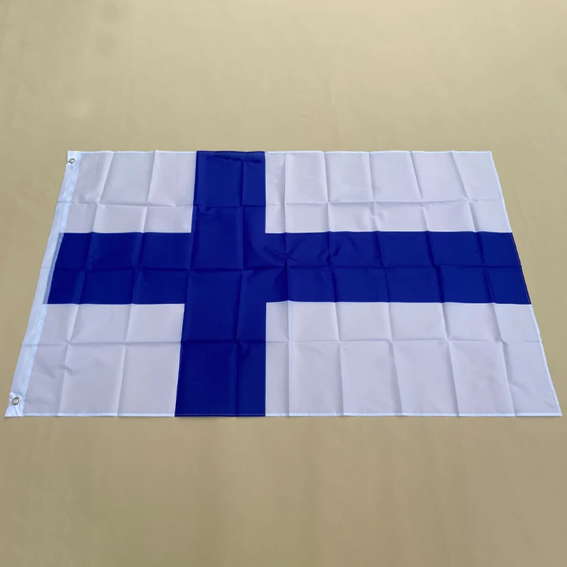 EOODLOVE FLAG Finnish Flag 3x5ft Hanging Polyester Standard Flag Banner Outdoor Indoor 150 * 90cm Flag