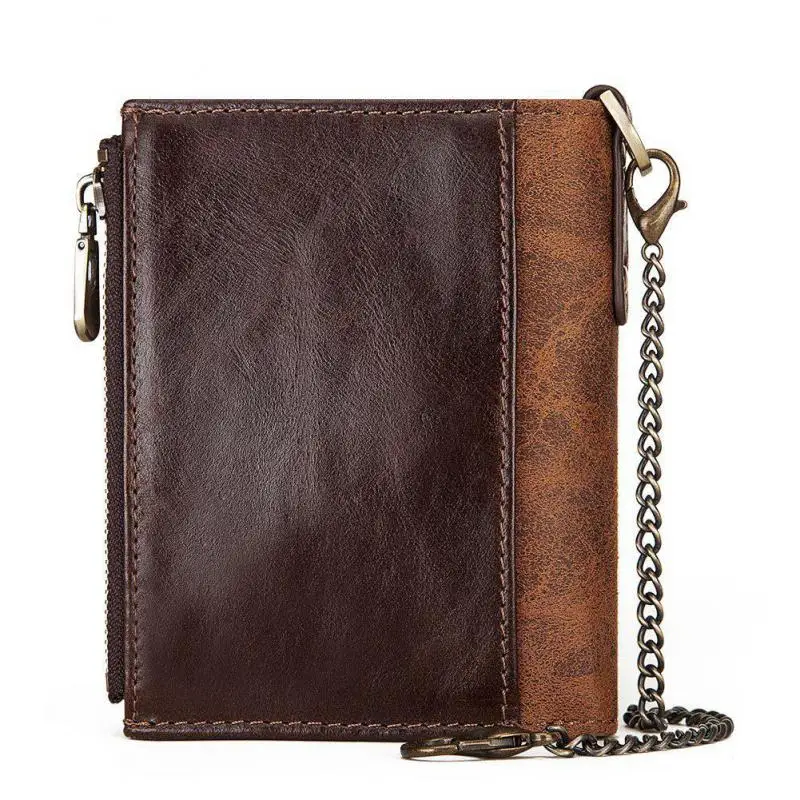 Johnature 2024 New Men Wallet Genuine Leather Rfid Anti Theft Wallets Multi Function Double Zipper Vintage Cowhide Coin Purse