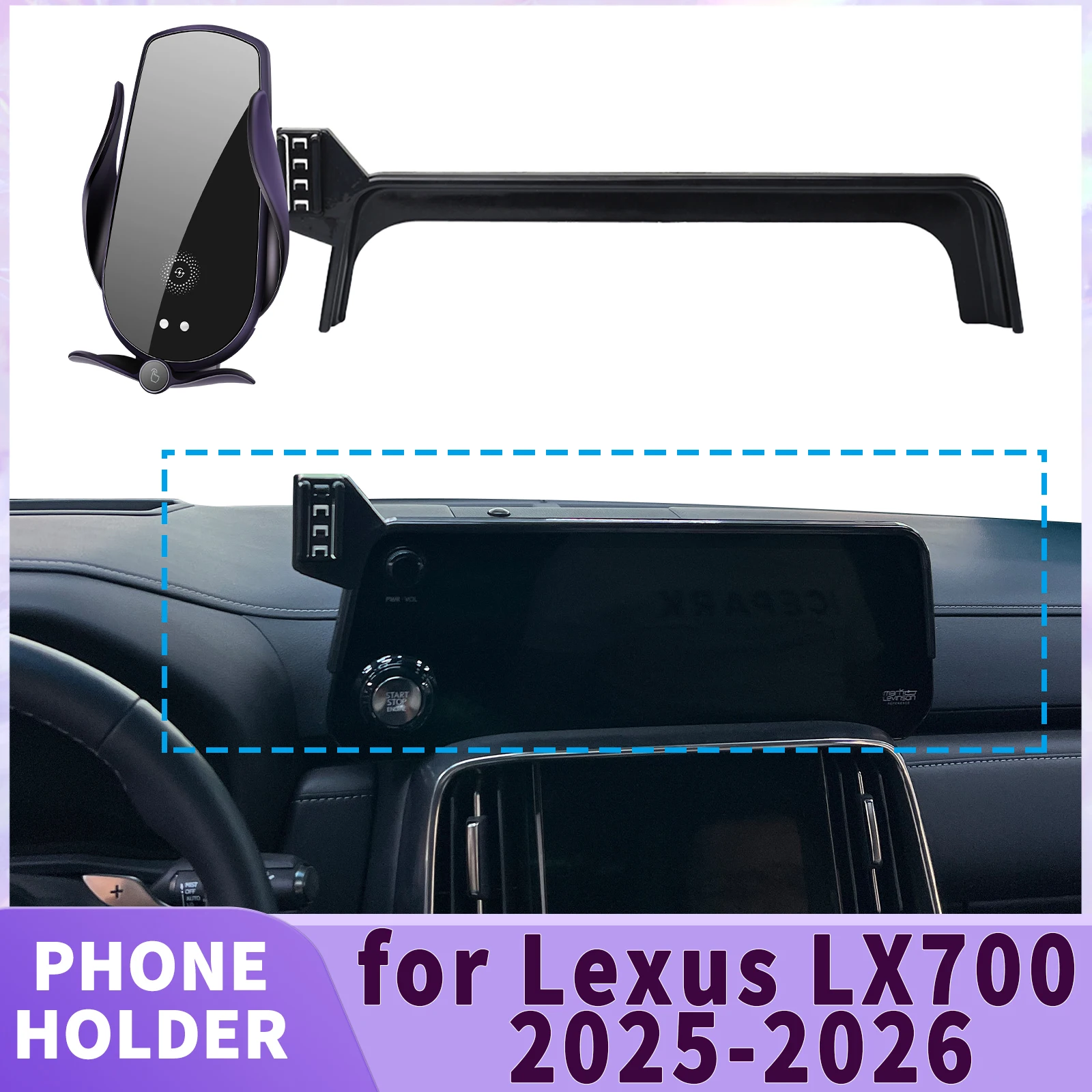 

fit for Lexus LX700 LX 700 2025 2026 LX700H F SPORT Screen Base Phone Holder Mount ​​ Secure Clip Car​​ accessoires