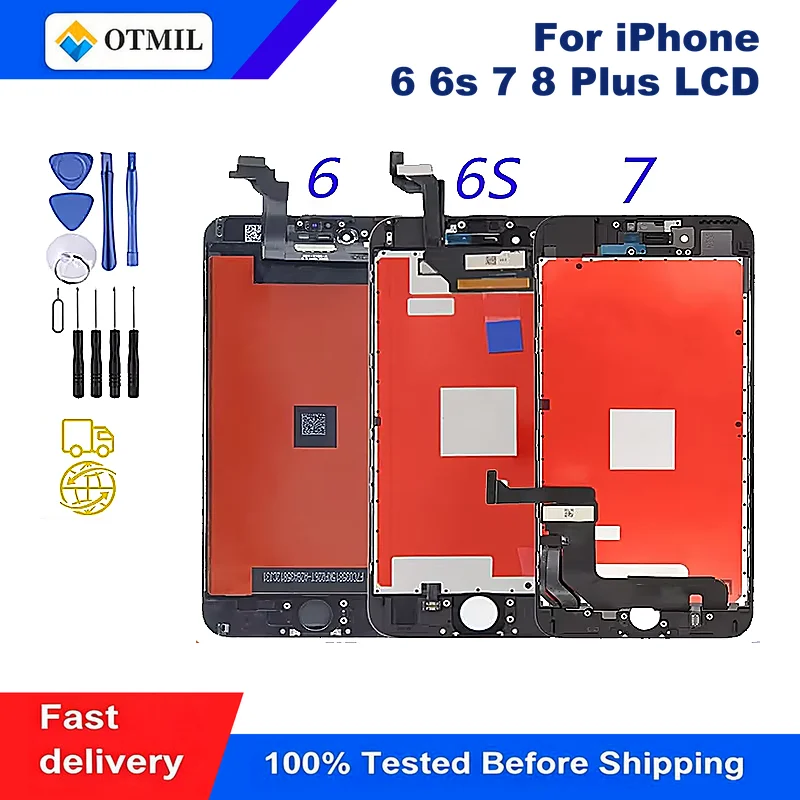 Grade AAA +++ Screen For iPhone 6 6S 7 8 Plus LCD With Perfect 3D Touch Screen Digitizer Assembly For iPhone 5 5S Display +Tools