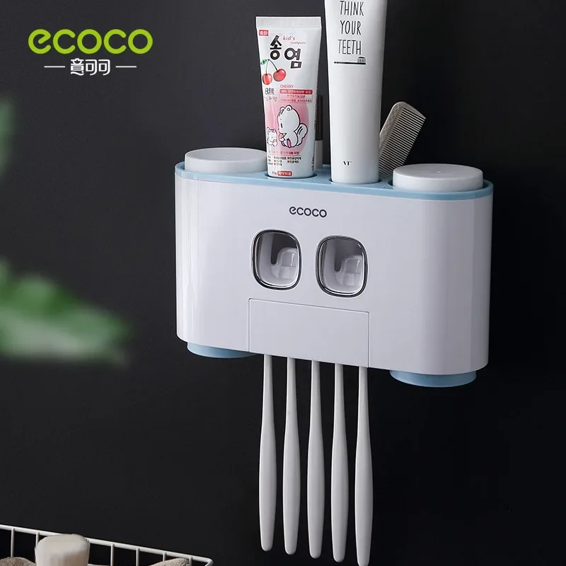 ECOCO-Wall Mounted Automatic Toothpaste Squeezer, Dispenser Set for Kids, Hands Free, Acessórios do banheiro