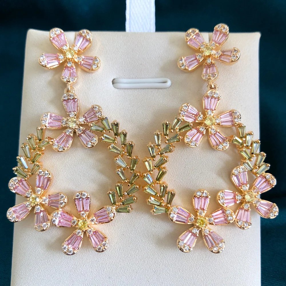 Missvikki الفاخرة الزيتون الوردي الأقراط كروس دائرة مايكرو تشيكوسلوفاكيا النساء الزفاف الزفاف حفلة خطوبة أقراط مجوهرات حفلة هدية