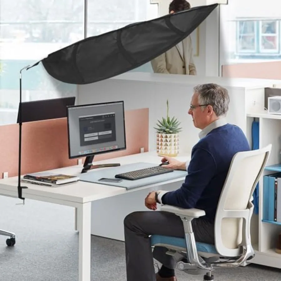 Office Cubicle and Desk ShadeAdjustable cubicle shade Block Overhead Light Glare And Airflow Uv-Resistant Fabric Working Office