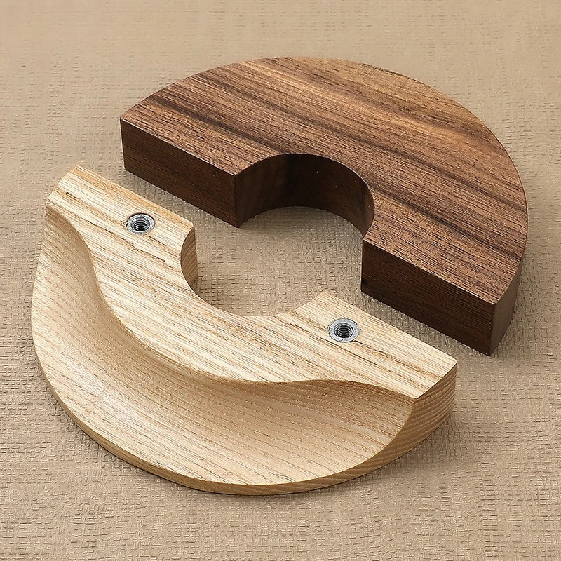 Nordische Halbkreis-Holzgriffe für Schränke, Holztürgriffe, Schubladenknöpfe, Kleiderschrankgriffe, Kinder-Schrankgriffe – Detail 5