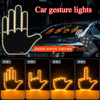 Car LED Illuminated Gesture Light Car Finger Light With Remote Road Rage Signs Middle Finger Gesture Light Hand Reminder Lamp