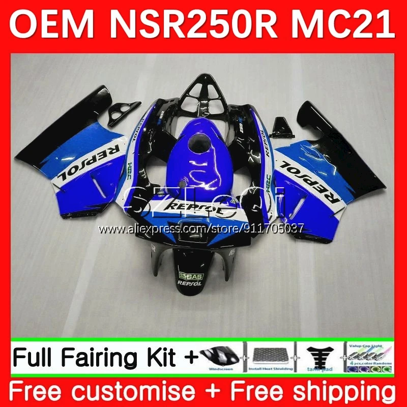 Injection For HONDA NSR250R MC21 PGM3 NSR250 24No.136 NSR 250 R RR Blue Repsol 90 91 92 93 NSR 250R 1990 1991 1992 1993 Fairing