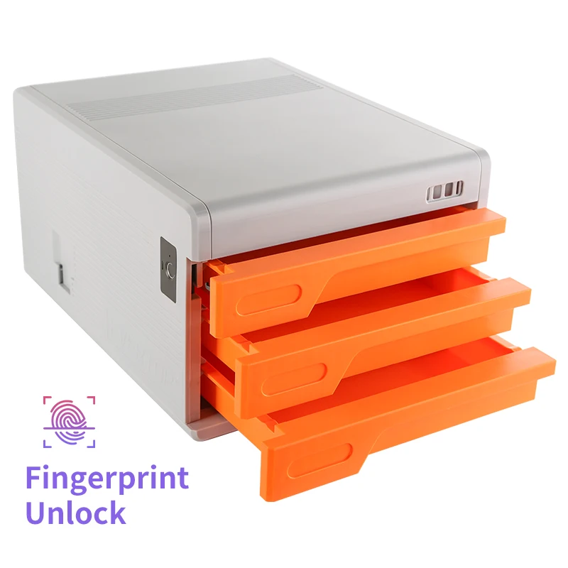 fingerprint File cabinet Office Mobile Desktop file cabinet 3 Drawers Storage box fingerprint Smart Small safe