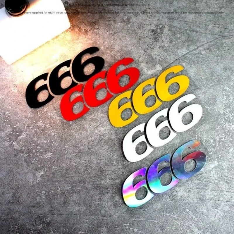 

1PC 666 Gesture Reflective Motorcycle Stickers Waterproof Car Racing Modification Decor Decals Personalized Vinyl Decal