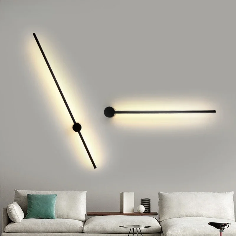 

Modern Designer Wall Lamps Creative Long Strips Wall Sconces Lights Living Room Study Bedsides Corridor Art LED Lighting Fixture