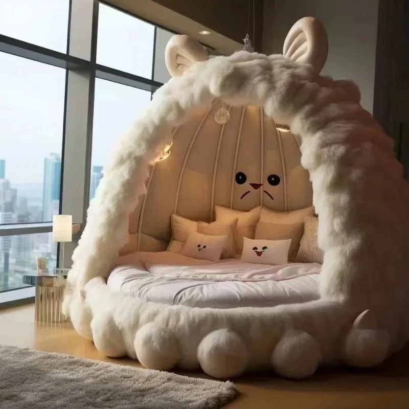 Modern minimalist children's bed animal cute little girl bedroom bed
