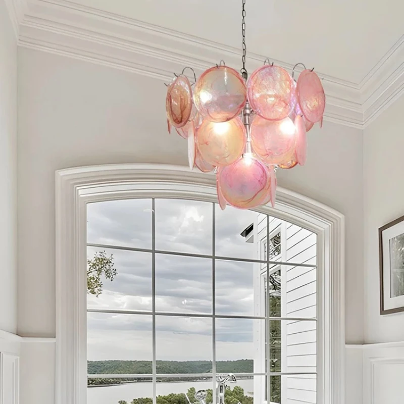 

French antique Murano glass chandeliers for upscale restaurants elegant and luxurious art bedroom lamps
