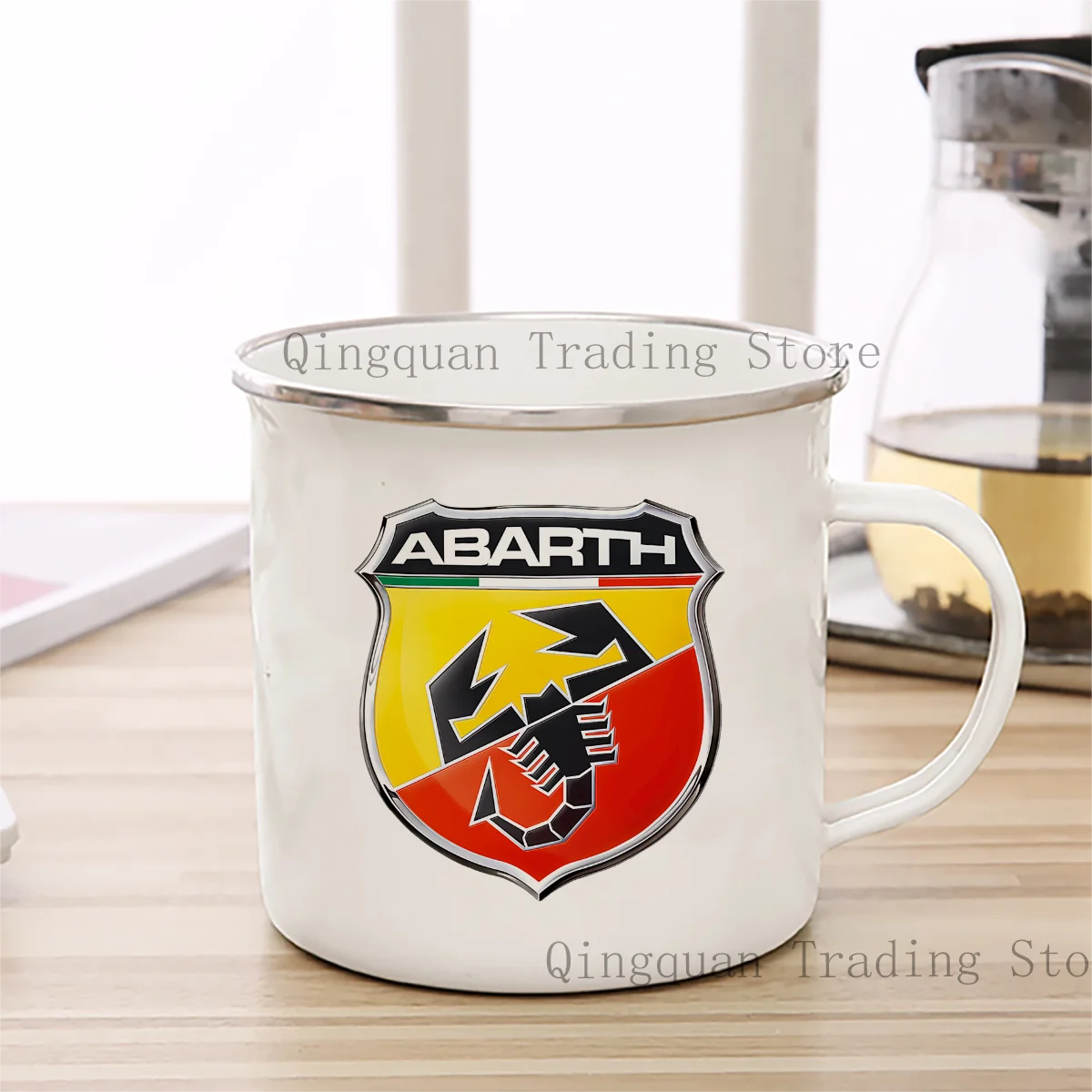 Abarth  Enamelled cup Coffee Mug 11oz Ceramic Coffee Tea Cocoa Cup Handle Tea Drink Cup