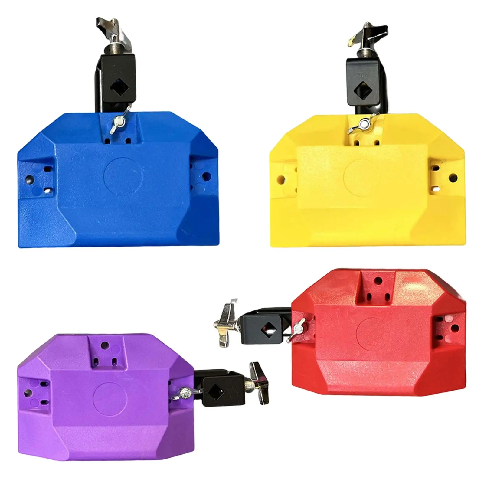 Low High Pitched Musical Percussion Block Noisemaker Adjustable Mount Bracket Latin Drum Instrument Cow Bell Block