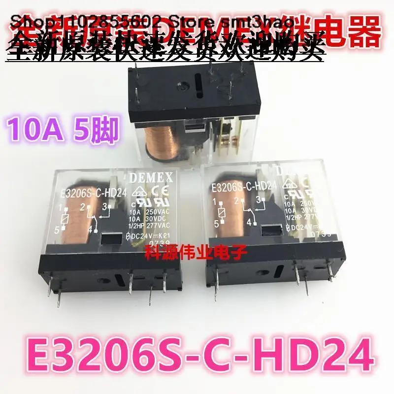 E3206S-C-HD24 DEMEX10A 24VDC 5PIN E3206S-C-H024 Новый и в наличии