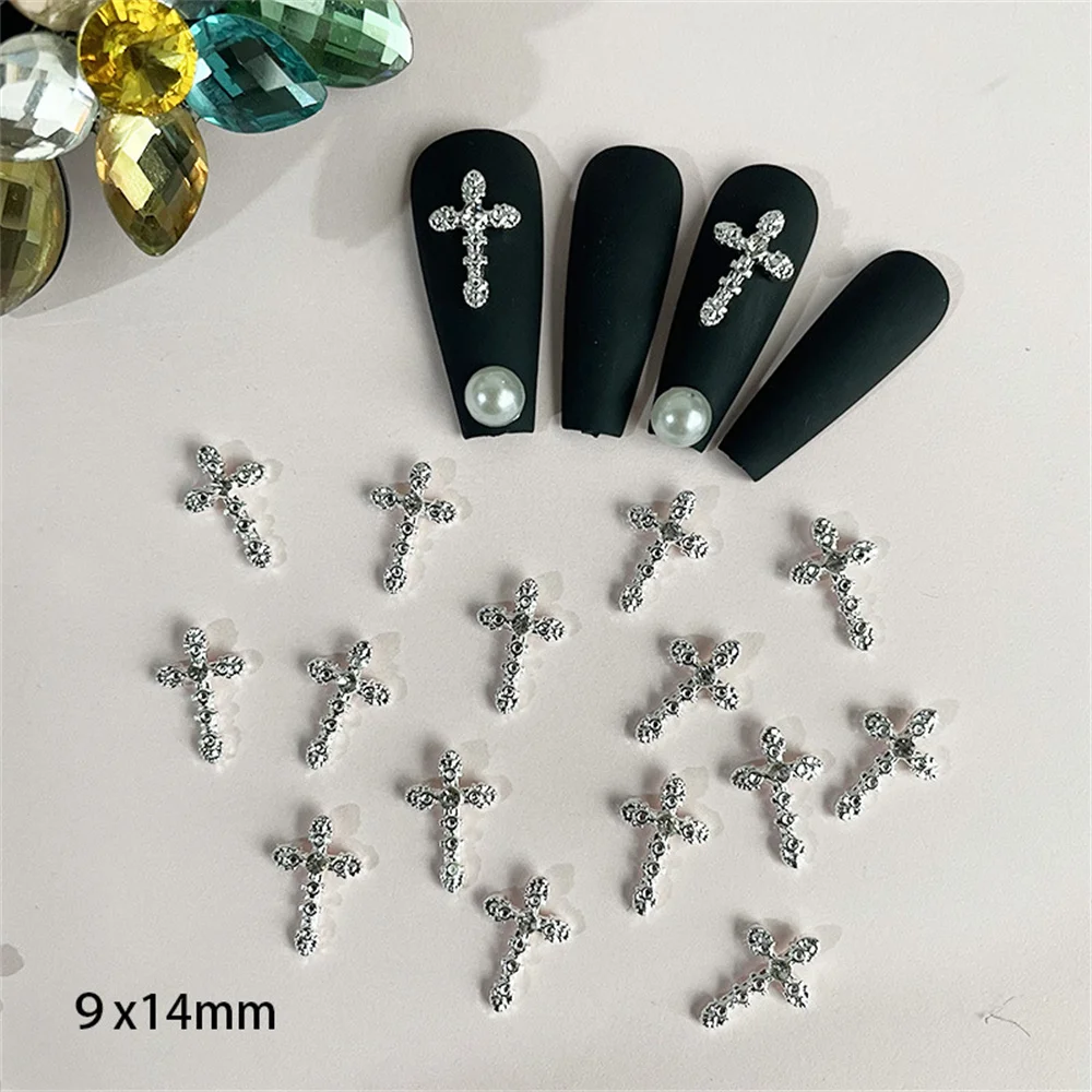 Foratura Flash nuovi accessori per Nail Art Manicure Cross Nail Art Jewelry piccola versione decorazione per unghie accessori retrò croce