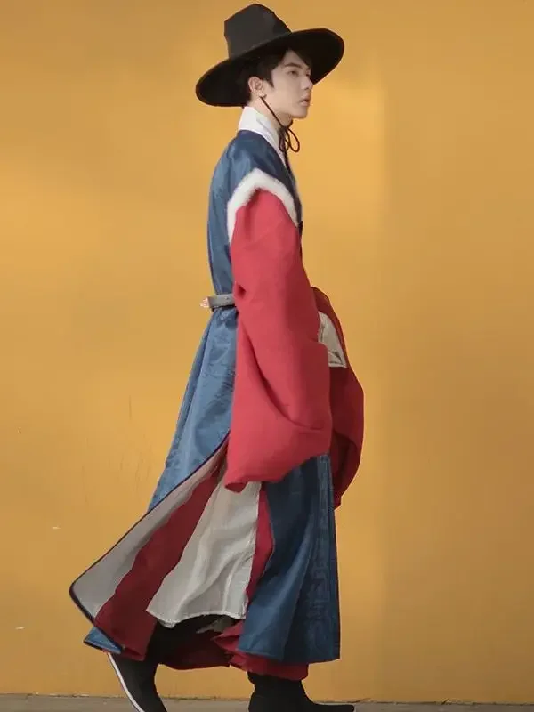 오리지널 고대 한푸 남자 전통 검객 코스프레 코스튬, 중국 민속 무용 의상, 무대 세트 공연 의상