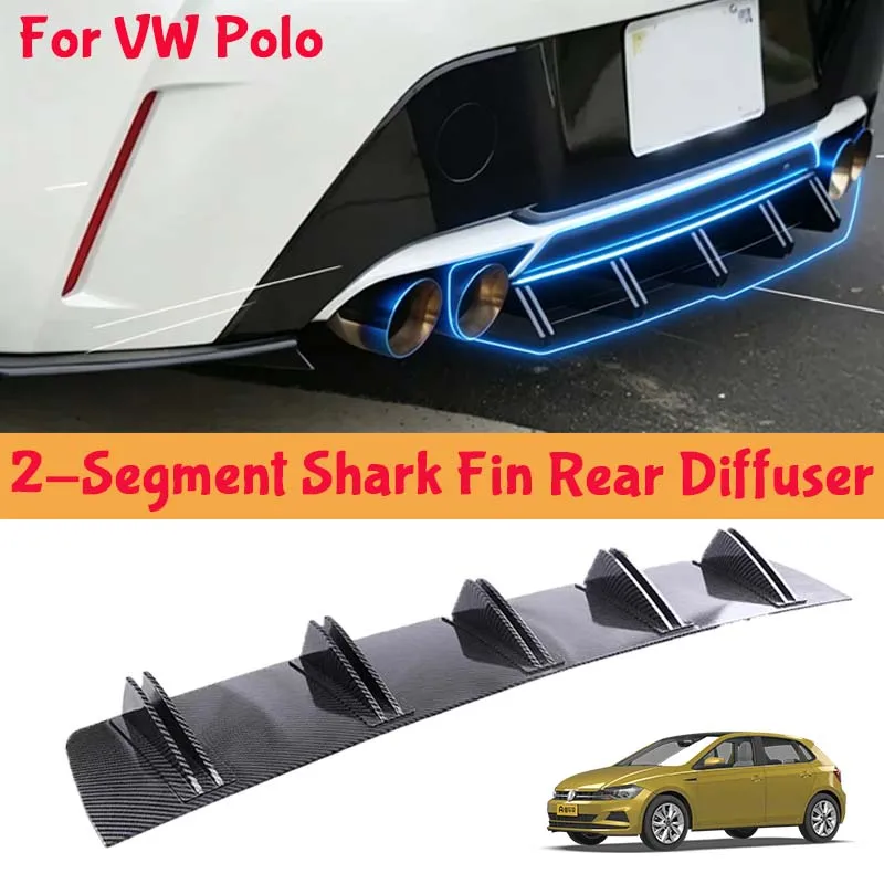 For VW Polo Shark Fin Rear Diffuser Split Chassis Spoiler Auto Aerodynamic Parts Aerodynamic Modification