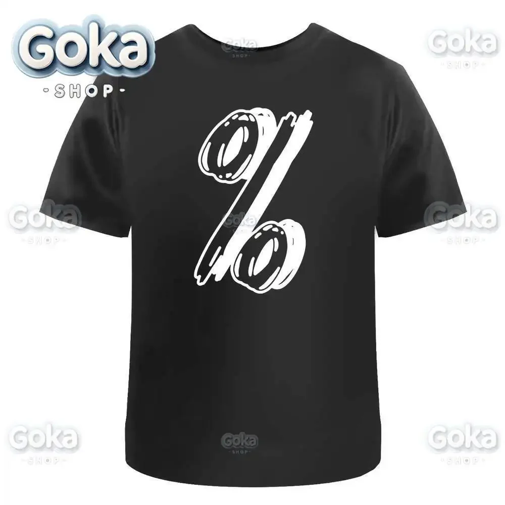 Percentage Symbol Graphic T Shirts Mens Clothing New in Tops & Tees Cotton Women Printed T-shirt Y2K Clothes Cute Funny Tshirt