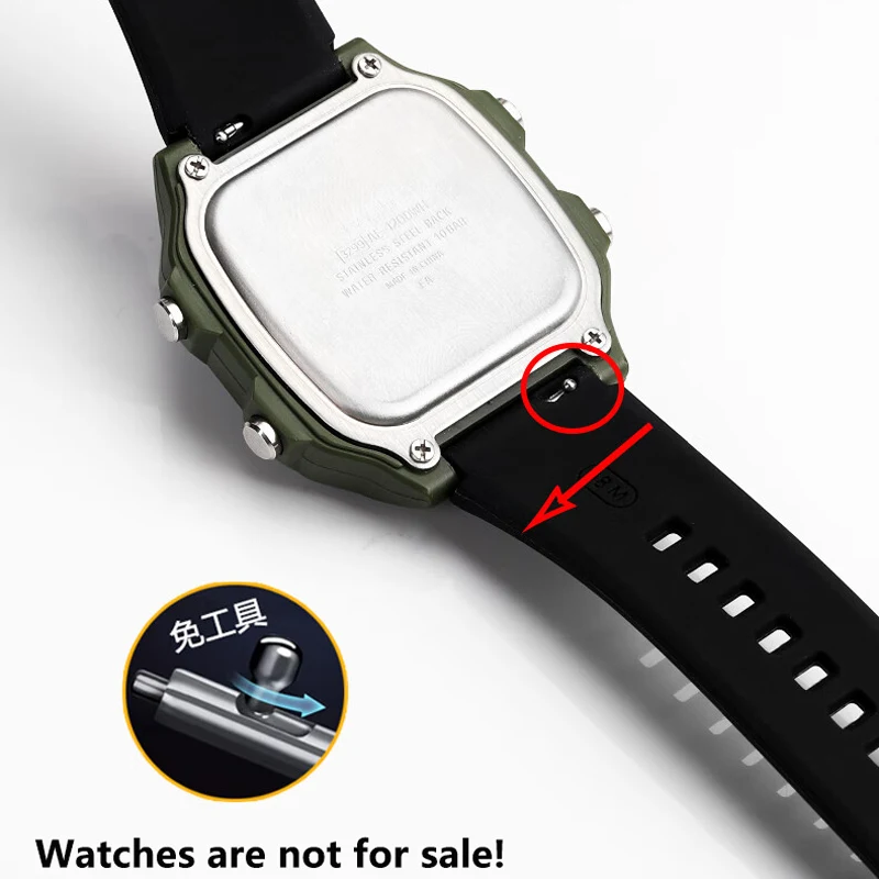 Pulseira de silicone convexa de liberação rápida de 18mm para relógio casio AE-1200WH/1300 a158w a159/a169w sgw400 AQ-150W pulseira de silicone de resina
