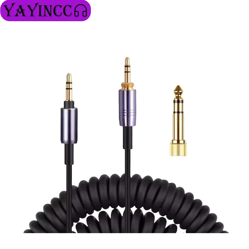Replacement 3.5MM+6.35MM Plugs Spring Relief Coiled Cable for Marshall Major II III IV 2y 3 y 4 Monitor II ANC Mid A.N.C ，