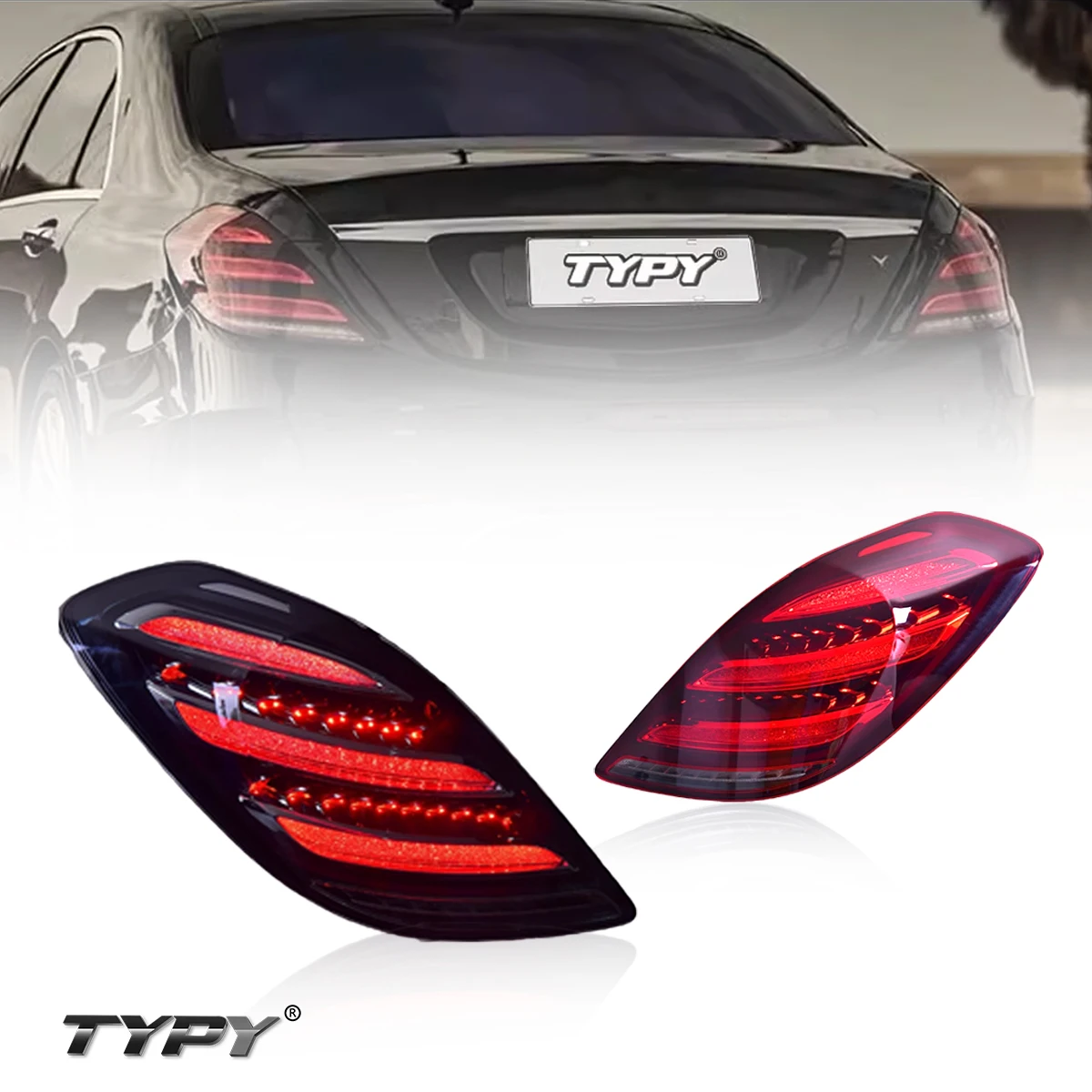

Car Tail Lamp Assembly Modified LED Taillight Running Lights Brake Lights Turn Signal For Mercedes-Benz S-Class W222 2013-2016