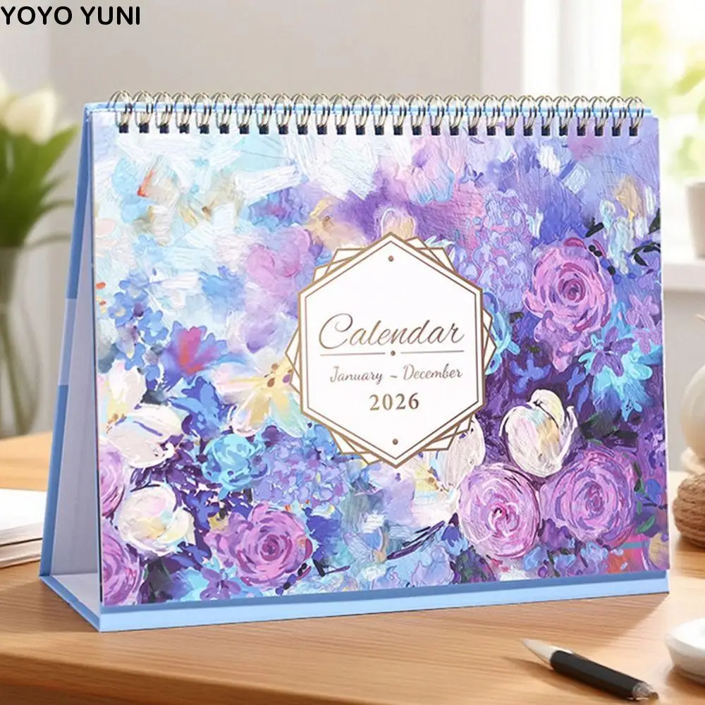 

Creative 2026 Desktop Calendar Thick Paper Daily Schedule Time Manegement Organizers Memo Pad Portable Annual Schedule Organizer