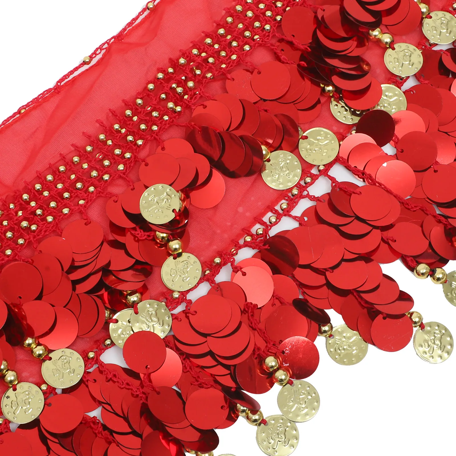 

Sequin Dance Hip Scarf Adjustable Waist Chain Belly Dancing Skirt Costume Party Performance Accessory Dance Skirt