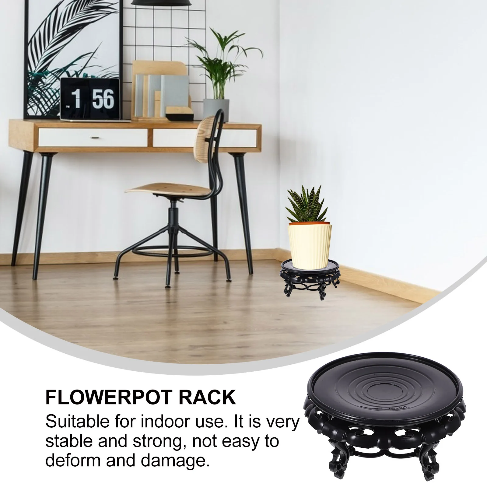 

Resin Wood Base Tray Potted Plant Holder Stand For Indoor Garden Vase Bonsai Statue Display Plant Riser Storage Base Home