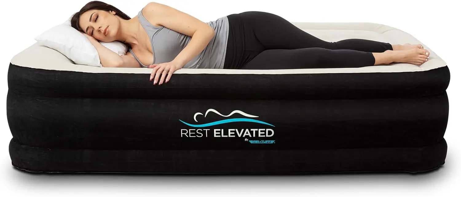 RestElevated Luxury Pillow Top Air Mattress with Built in Pump | 20