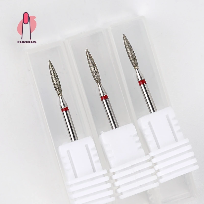 1Pc Professional Diamond Nail Drill Bits Low Heat Flame Cuticle Removal Clean Tool For Salon Nail Drill Machine