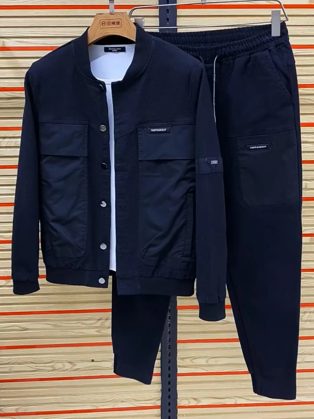 

T888 Осенний повседневный мужской джинсовый комплект Sli Haome, костюм из двух предметов, модные модные универсальные длинные брюки све